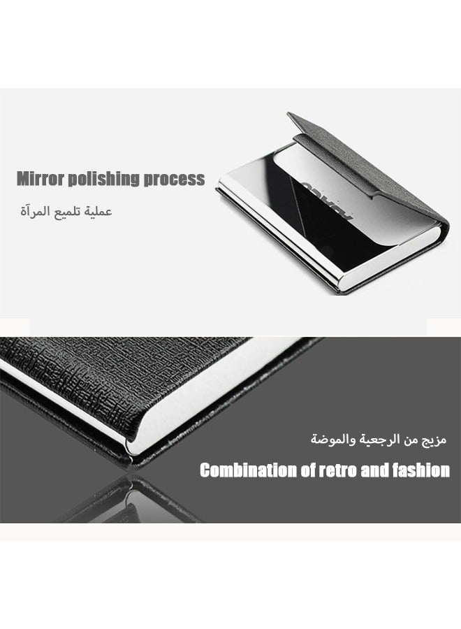 سوفي حامل بطاقات عمل معدني عملي محمول، صندوق بطاقات عمل عصري، حافظة بطاقات عمل، حامل بطاقات عمل للرجال والنساء، حافظة بطاقات معدنية جيب، حامل بطاقات من الفولاذ المقاوم للصدأ رمادي داكن - Image 2